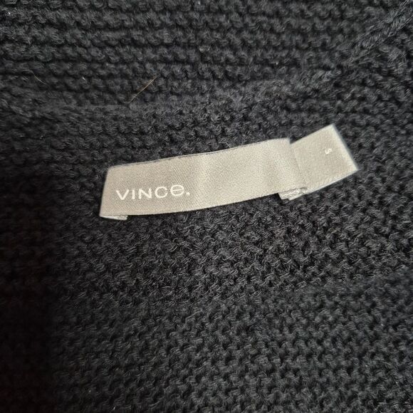 Vince Black Crochet Knit Cotton Tank Size Small - Picture 4 of 6